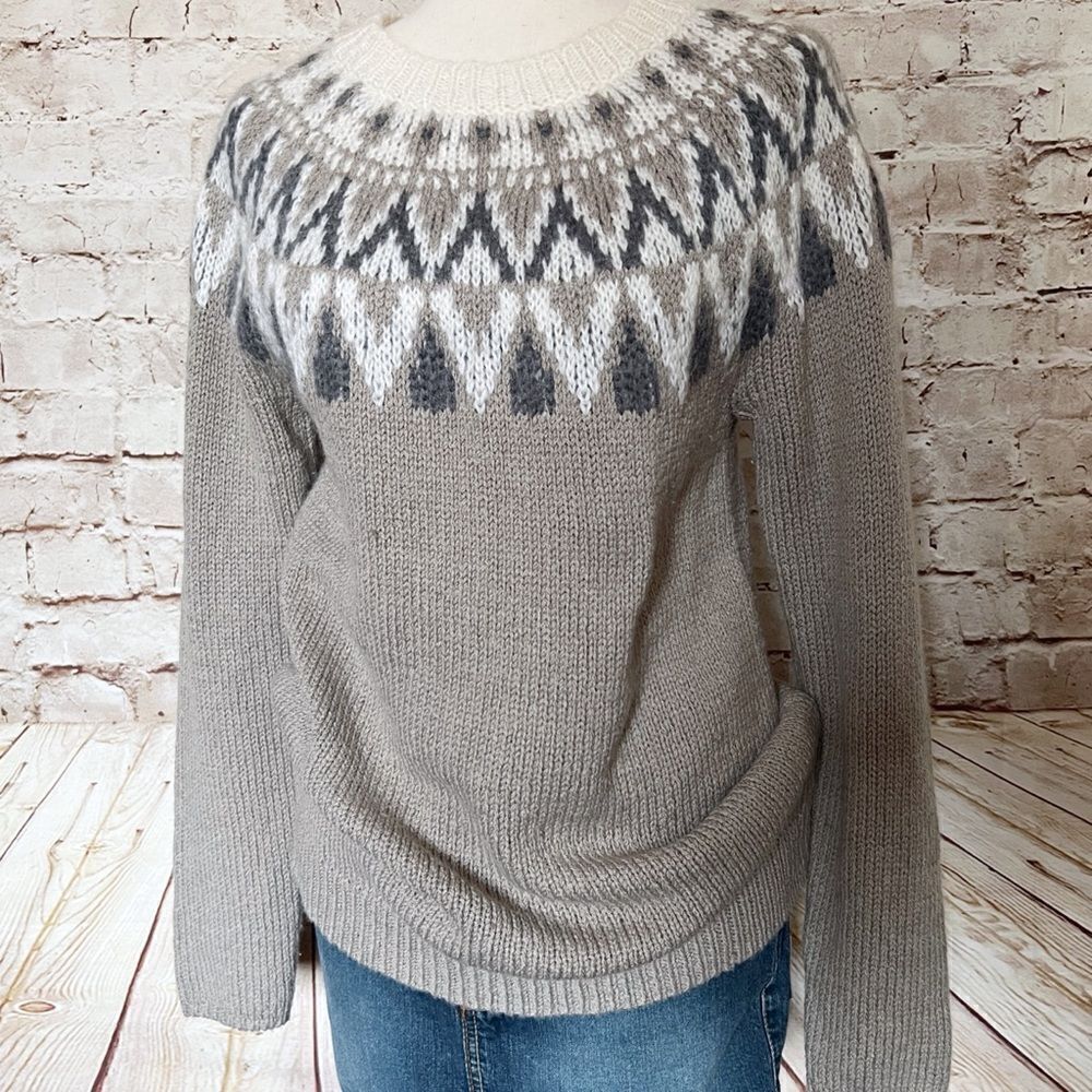 Ann Taylor fair isle wool mohair blend sweater